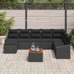 vidaXL Ensemble de canapé de jardin 9 Pièces Noir