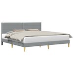 vidaXL Cadre de lit avec tête de lit Gris clair 180 x 200 cm Tissu