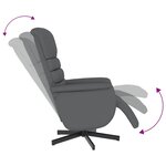vidaXL Fauteuil inclinable avec repose-pieds gris similicuir