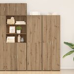 vidaXL Buffet en chêne artisanal 50x42.5x185 cm Bois de construction