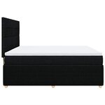 vidaXL Sommier à lattes de lit avec matelas Noir 180x200 cm Tissu