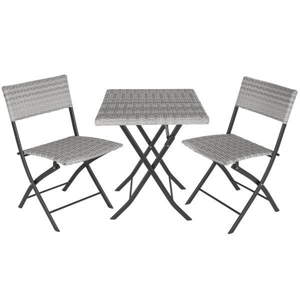 Tectake Salon de jardin TREVI 2 personnes - gris clair