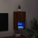vidaXL Meuble TV avec lumières LED chêne marron 30 5x30x60 cm