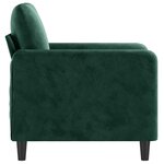 vidaXL Fauteuil Vert foncé 60 cm Velours