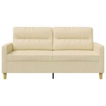 vidaXL Canapé à 2 places Crème 140 cm Tissu