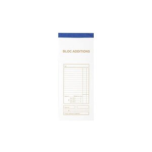 Blocs additions 9,6x23cm 50 feuillets dupli autocopiants