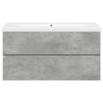 vidaXL Ensemble de meubles de salle de bain 2 Pièces gris béton