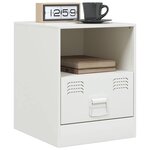 vidaXL Tables de chevet 2 Pièces blanc 34 5x39x44 cm acier