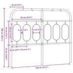 vidaXL Tête de lit de remplacement métal blanc 120 cm