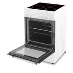 Cuisiniere vitrocéramique 50 x50, four convection naturelle, four 48L blanc