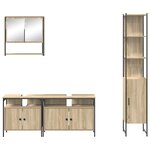 vidaXL Ensemble de mobilier de salle de bain 4 Pièces Chêne sonoma Moyen