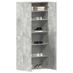 vidaXL Cabinet à chaussures Gris 80 x 35.5 x 180 cm Bois d'ingénierie