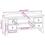 vidaXL Meuble TV Naturel 100 x 40 5 x 46 cm Bois de Mahogany Massif
