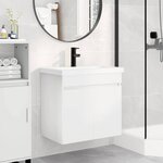 vidaXL Meuble de salle de bain avec robinet Blanc 61 x 40 x 74 5 cm