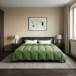 vidaXL Duvet d'hiver Matelassé Vert 200 x 200 cm Microfibre