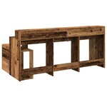 Bureau table poste de travail meuble d'ordinateur informatique étude avec lumières LED vieux bois bois d'ingénierie brun 02_0023438