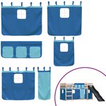 vidaXL Lit superposé sans matelas avec toboggan et rideaux 90x190 cm