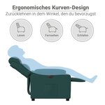 vidaXL Fauteuil inclinable électrique Vert foncé Tissu