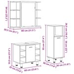 vidaXL Ensemble de meubles salle de bain 3 Pièces bois d'ingénierie