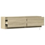 vidaXL Meuble TV mural avec lumières LED chêne sonoma 140x31x38 cm