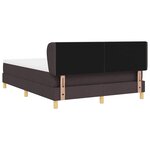 vidaXL Lit à Ressorts avec Matelas Crème 90x200 cm Tissu Marron foncé