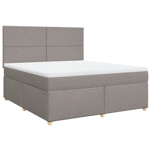 vidaXL Sommier à lattes de lit avec matelas Taupe 180x200 cm Tissu