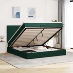 VidaXL Cadre de lit ottoman avec matelas vert foncé 180x200cm velours