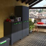 Keter Armoire de rangement avec étagères Moby Gris graphite 182 cm