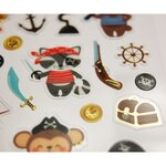 Autocollants - Petits animaux pirates - 1 8 cm