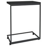 vidaXL Table d'appoint avec roues noir 55x35x70 cm bois d'ingénierie