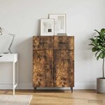vidaXL Buffet Chêne fumé 66 x 34 5 x 89 5 cm Bois d'ingénierie