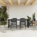 vidaXL Ensemble à manger de jardin 7 Pièces noir résine tressée et acier