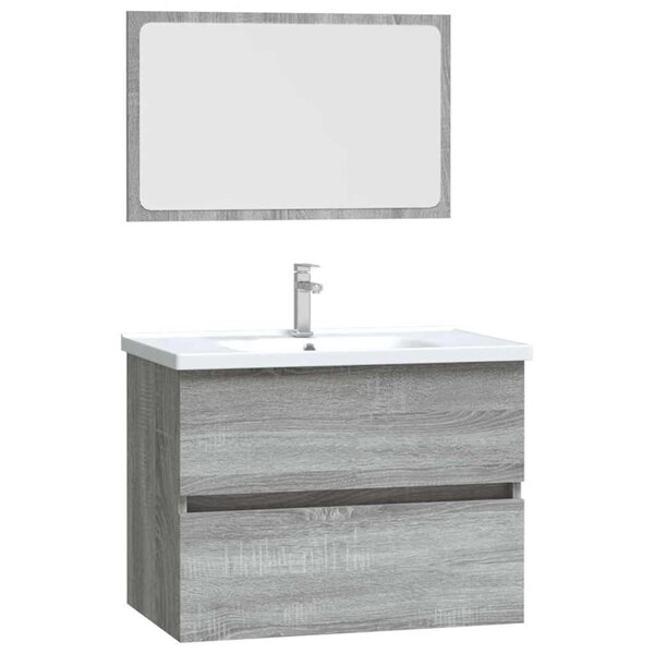 vidaXL Ensemble de meubles de salle de bain 2 Pièces Sonoma gris
