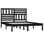 vidaXL Cadre de lit sans matelas noir 150x200 cm bois de pin massif