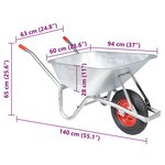 vidaXL Brouette 90 L 150 kg acier galvanisé et plastique