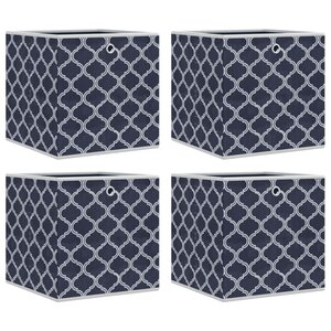 vidaXL Boîtes de rangement pliables 4Pièces bleu 32x32x32cm tissu intissé