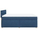 vidaXL Sommier à lattes de lit avec matelas Bleu 140x200 cm Tissu
