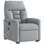 vidaXL Fauteuil de massage inclinable Gris clair Tissu