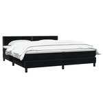 vidaXL Sommier à lattes de lit avec matelas noir 180x220 cm velours