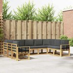 vidaXL Ensemble de canapés d'extérieur 9 Pièces Blanc et anthracite