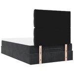 vidaXL Cadre de lit ottoman avec matelas noir 120x190 cm velours