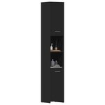 vidaXL Armoire de salle de bain Noir 30x30x183 5 cm Bois d'ingénierie