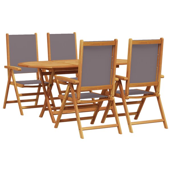 vidaXL Ensemble de salle à manger de jardin 5 pièces en bois d'acacia anthracite