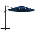 vidaXL Parasol de jardin à 4 niveaux avec mât en aluminium bleu azuré