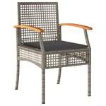 vidaXL Ensemble à manger de jardin 5 Pièces coussins gris résine tressée