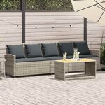 vidaXL Canapé de jardin et coussins 5 places gris clair résine tressée