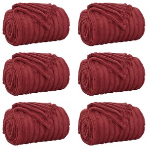 vidaXL Couvertures à jeter 6 Pièces Rouge Bordeaux 150 x 130 cm Toison