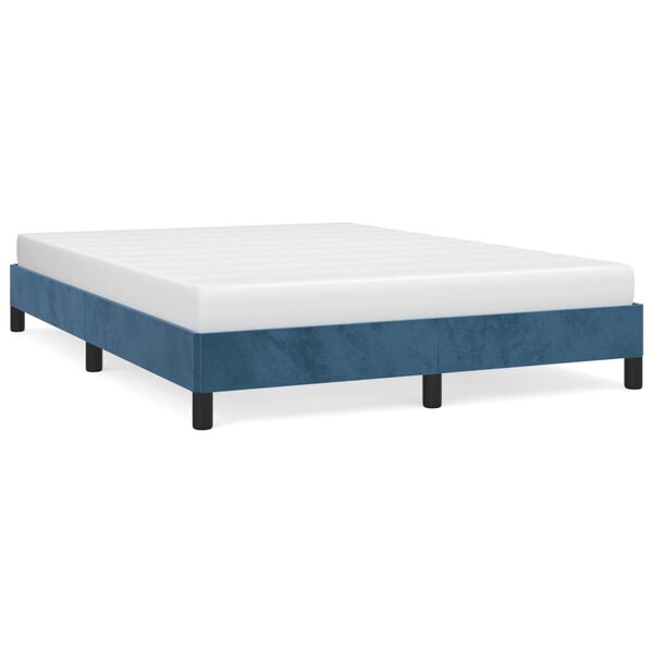 vidaXL Cadre de lit Bleu foncé 140x200 cm Velours