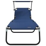 vidaXL Chaise longue pliante 2 Pièces Bleu 56 x 190 x 81cm tissu