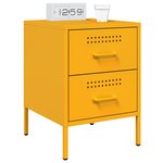 vidaXL Tables de chevet 2 Pièces jaune moutarde 36x39x50 5 cm acier